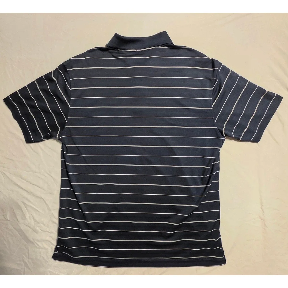 Nike Golf Dri-FIT Polo Men's L Palos Verdes Golf Club Navy Striped Shirt